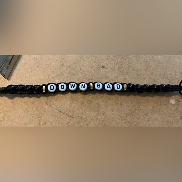 Handmade Taylor Swift DOWN BAD Beaded Friendship Bracelet - Adjustable - Picture 2 of 5
